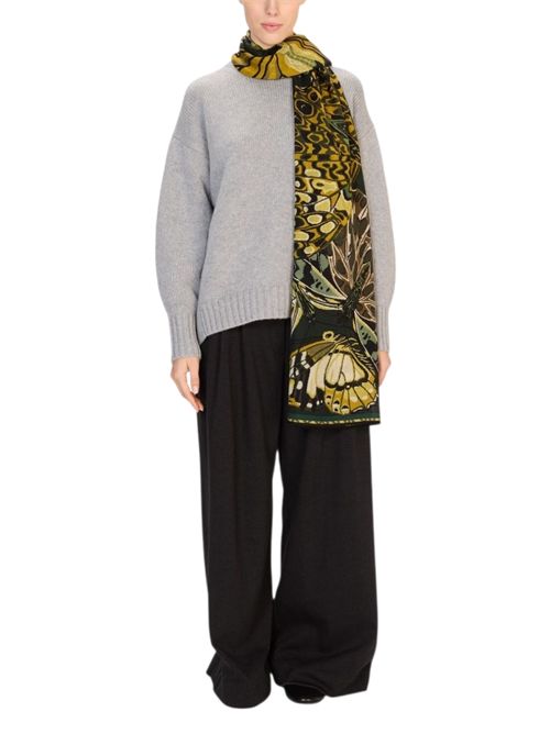 sciarpa donna 70x190 papillons militare Inoui Editions | SCARF 70 PAPILLONSEMERALD